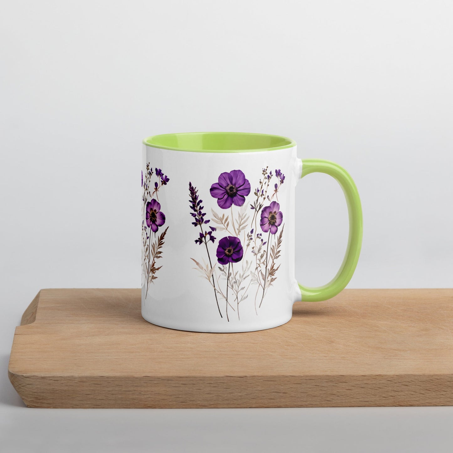 Purple Wildflowers Mug With Color Inside (11 oz and 15 oz) - Mugs - Discovery Co.