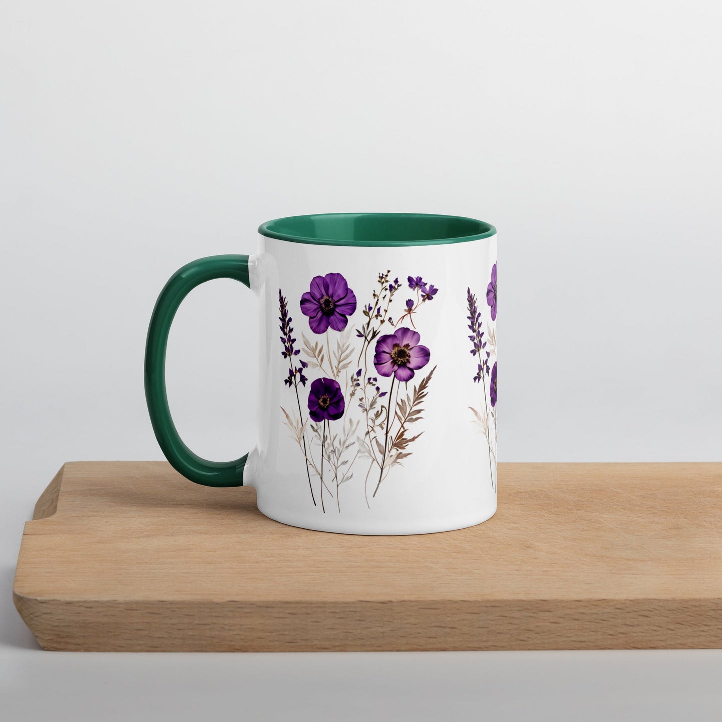 Purple Wildflowers Mug With Color Inside (11 oz and 15 oz) - Mugs - Discovery Co.