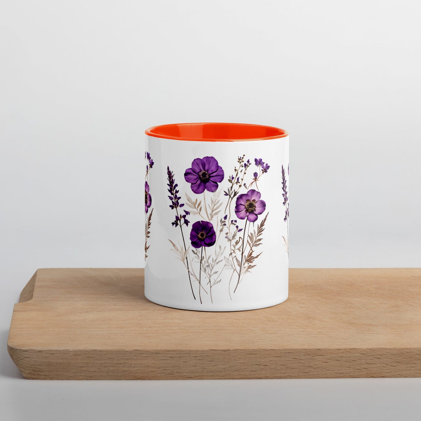 Purple Wildflowers Mug With Color Inside (11 oz and 15 oz) - Mugs - Discovery Co.