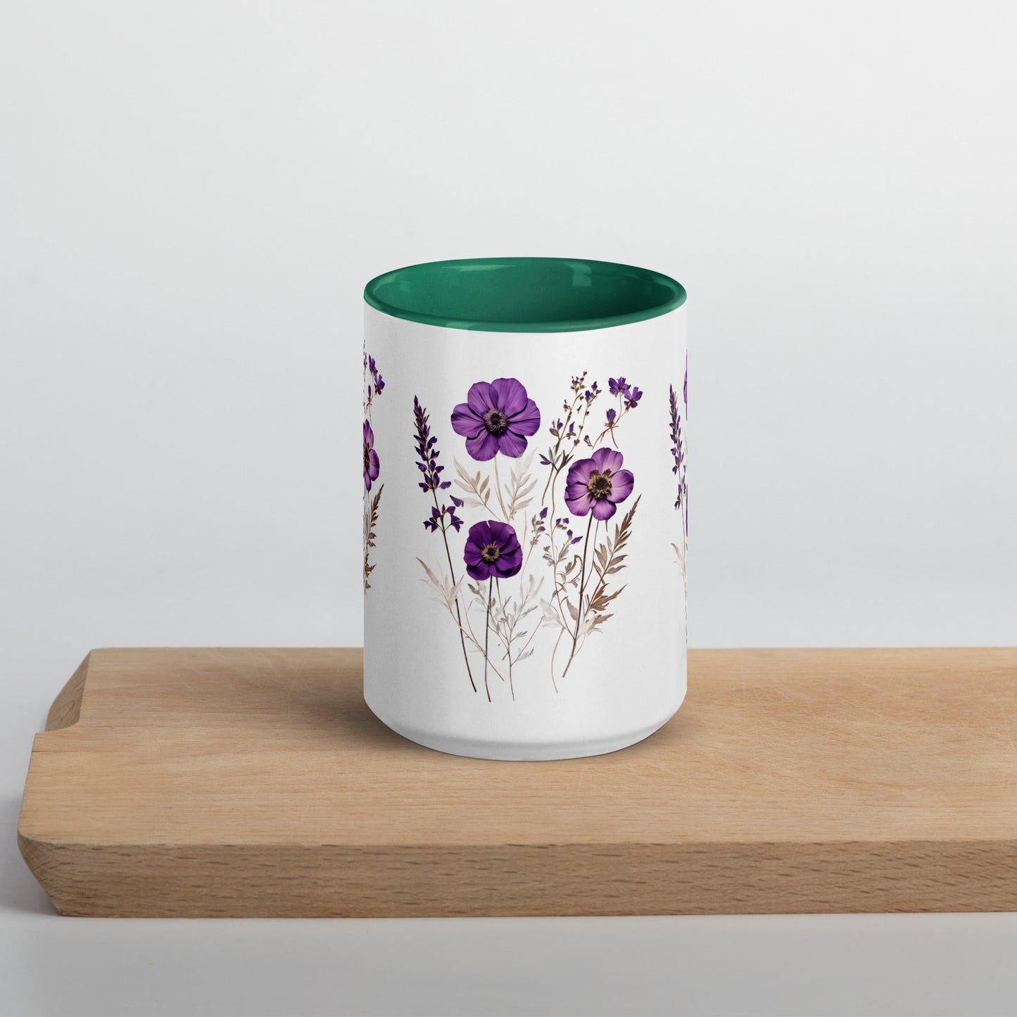 Purple Wildflowers Mug With Color Inside (11 oz and 15 oz) - Mugs - Discovery Co.