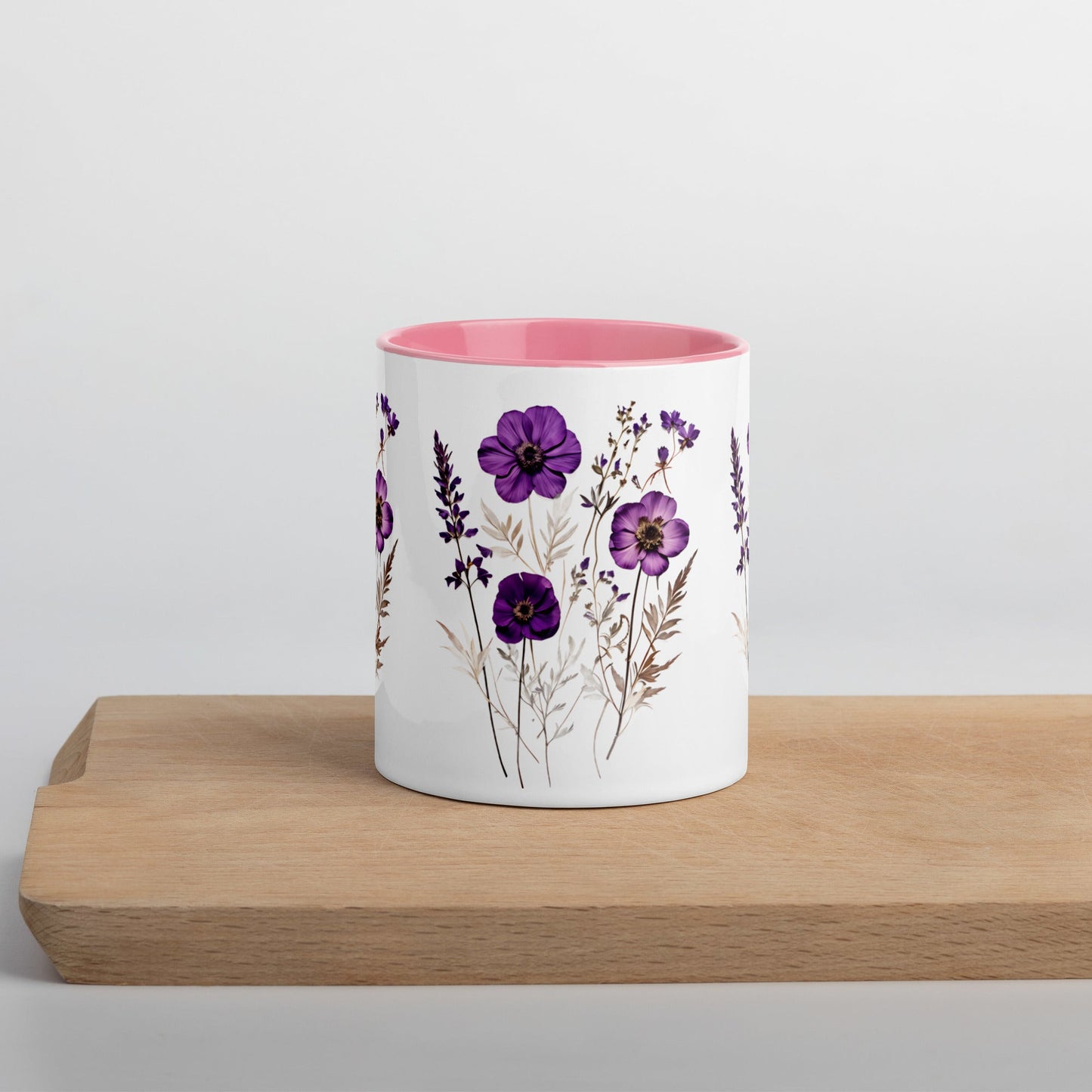 Purple Wildflowers Mug With Color Inside (11 oz and 15 oz) - Mugs - Discovery Co.