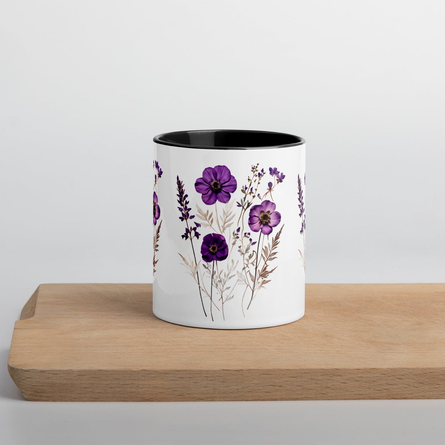 Purple Wildflowers Mug With Color Inside (11 oz and 15 oz) - Mugs - Discovery Co.