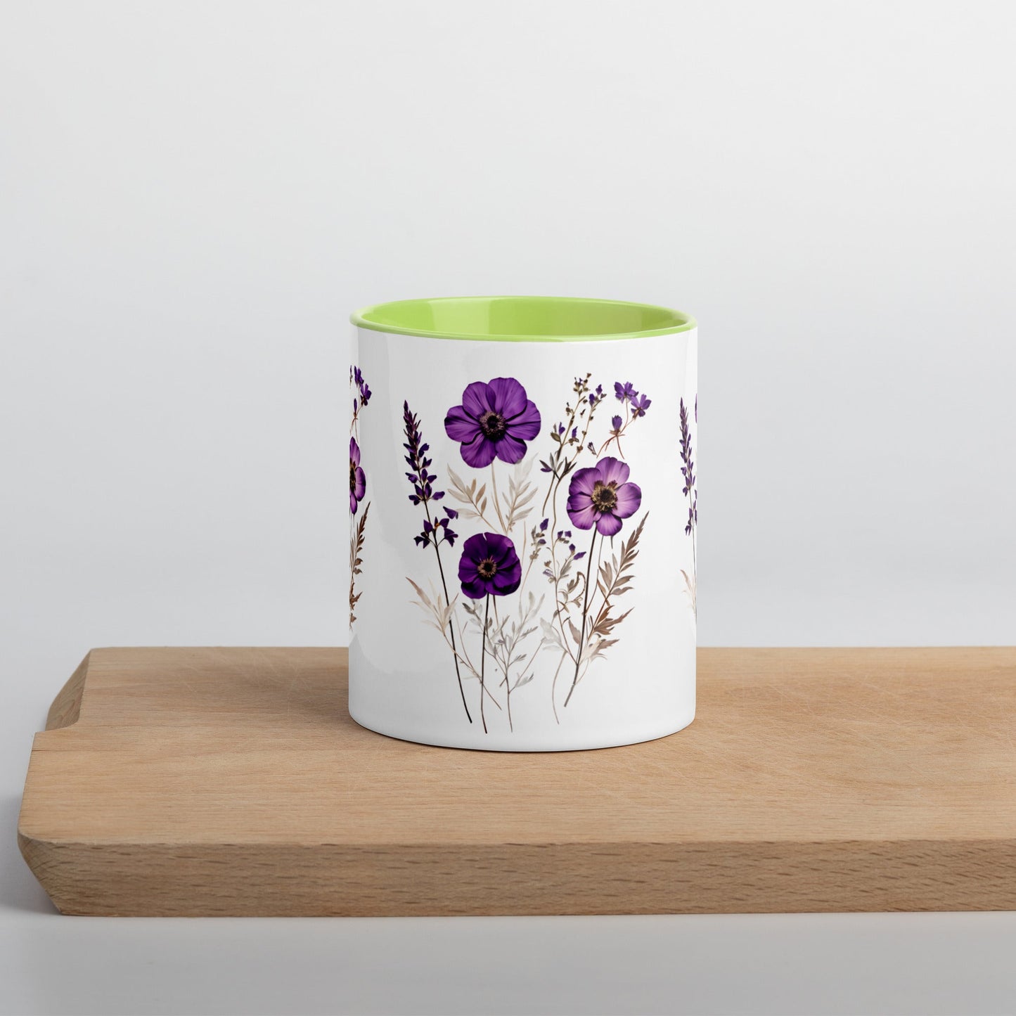 Purple Wildflowers Mug With Color Inside (11 oz and 15 oz) - Mugs - Discovery Co.