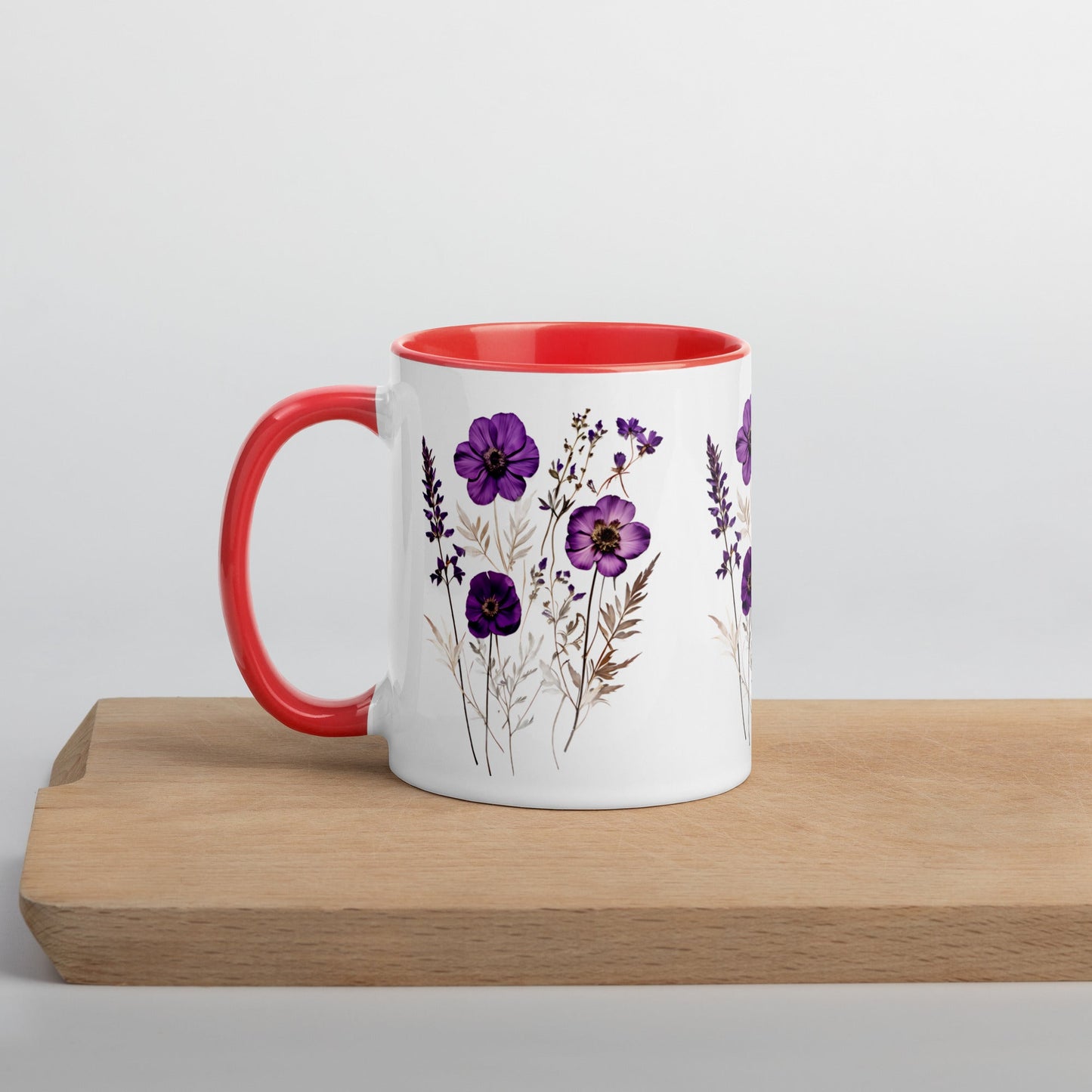Purple Wildflowers Mug With Color Inside (11 oz and 15 oz) - Mugs - Discovery Co.