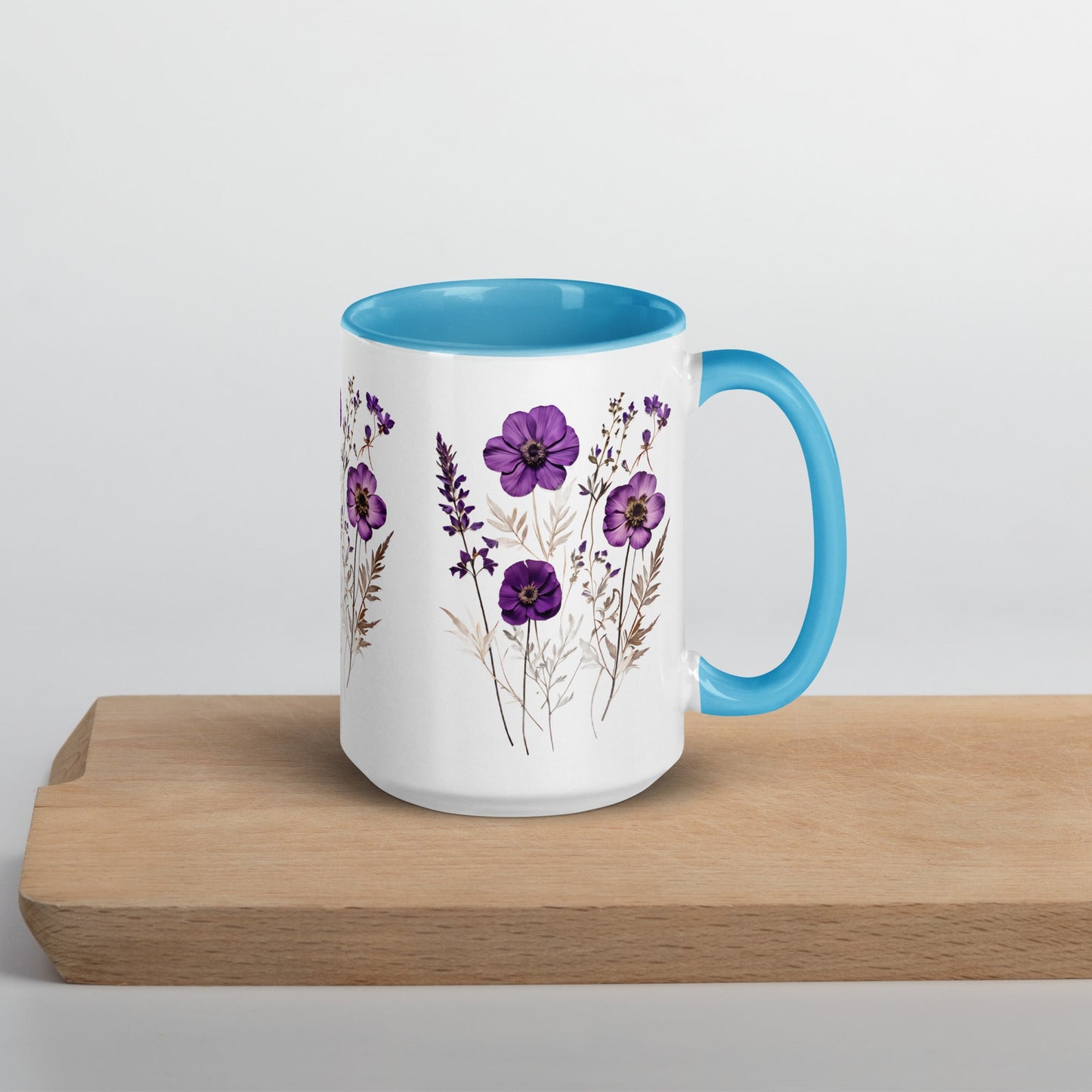 Purple Wildflowers Mug With Color Inside (11 oz and 15 oz) - Mugs - Discovery Co.