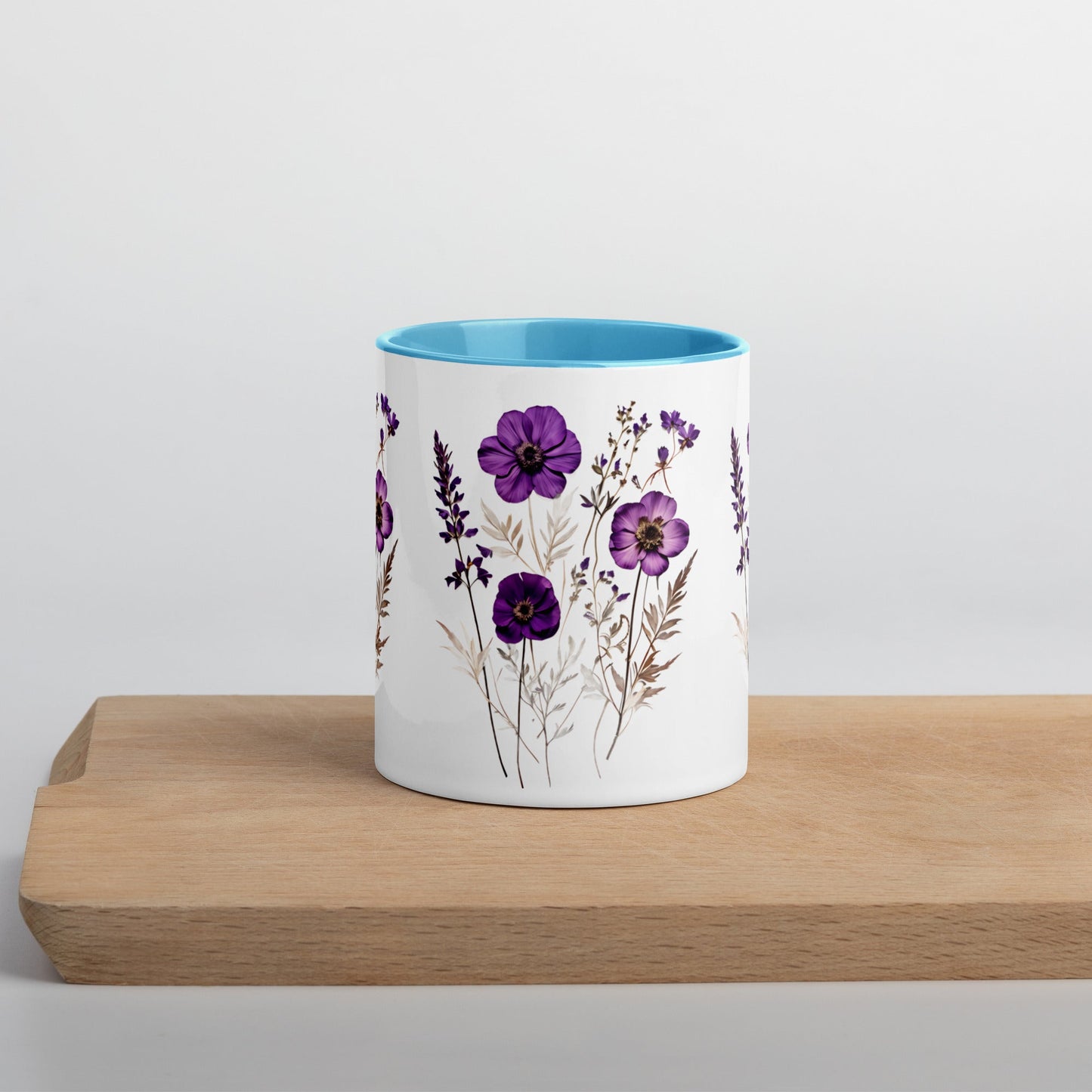 Purple Wildflowers Mug With Color Inside (11 oz and 15 oz) - Mugs - Discovery Co.