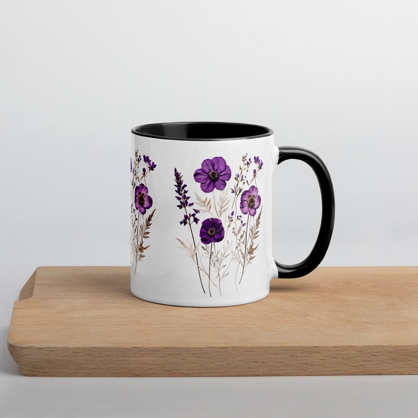Purple Wildflowers Mug With Color Inside (11 oz and 15 oz) - Mugs - Discovery Co.