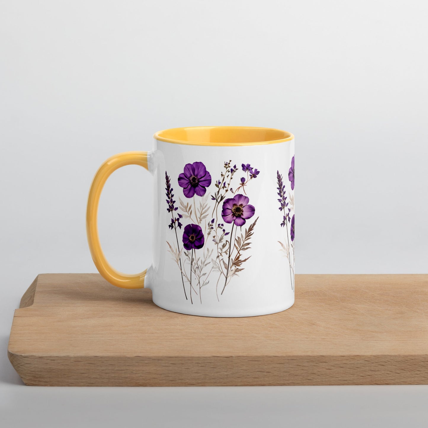 Purple Wildflowers Mug With Color Inside (11 oz and 15 oz) - Mugs - Discovery Co.