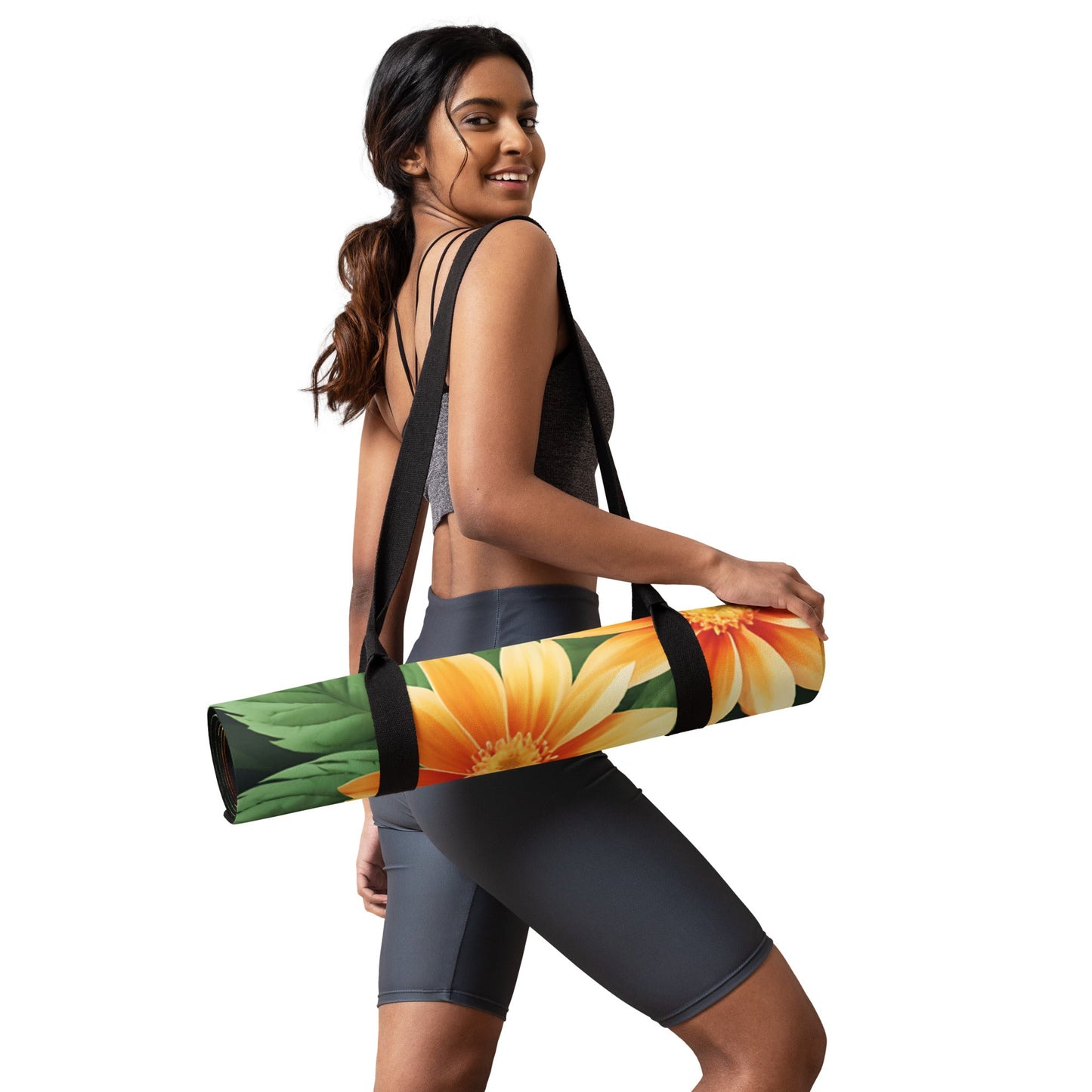Raspberries And Orange Flowers Yoga Mat - Yoga Mat - Discovery Co.
