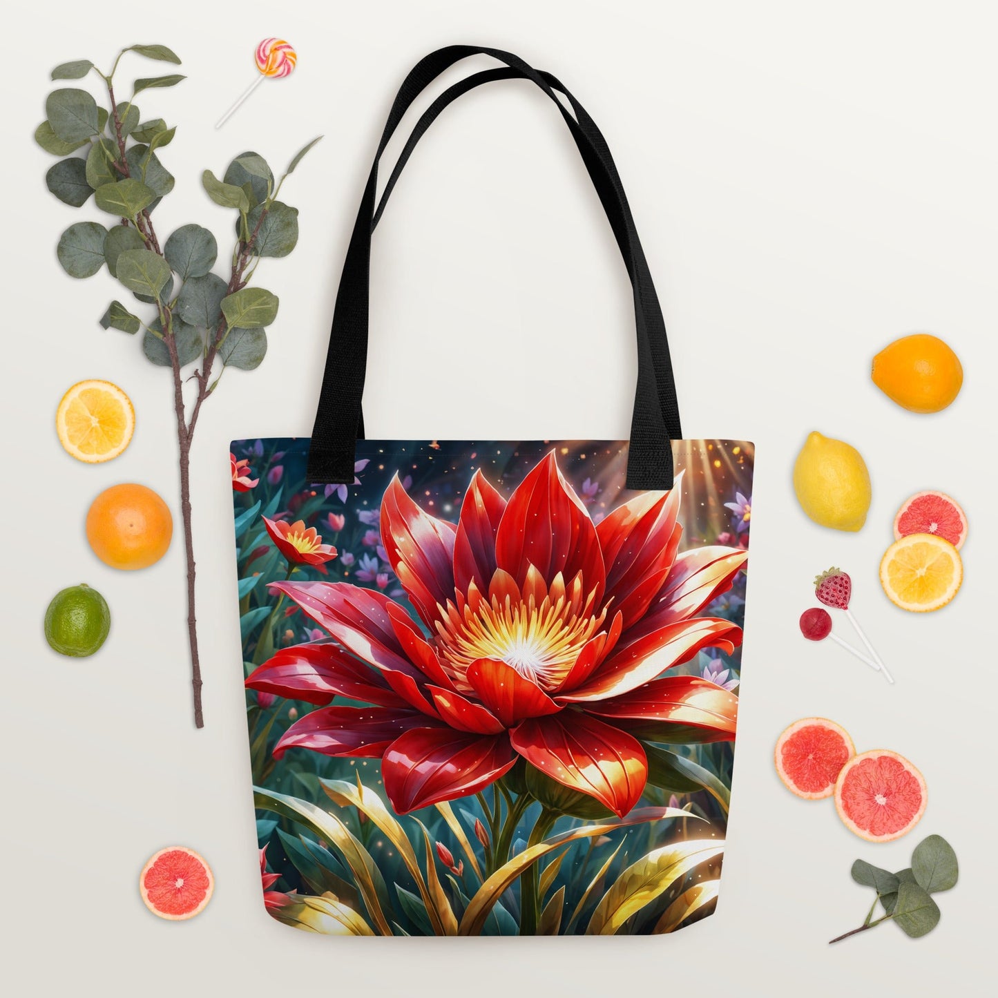 Red Flower Tote Bag - Tote Bags - Discovery Co.