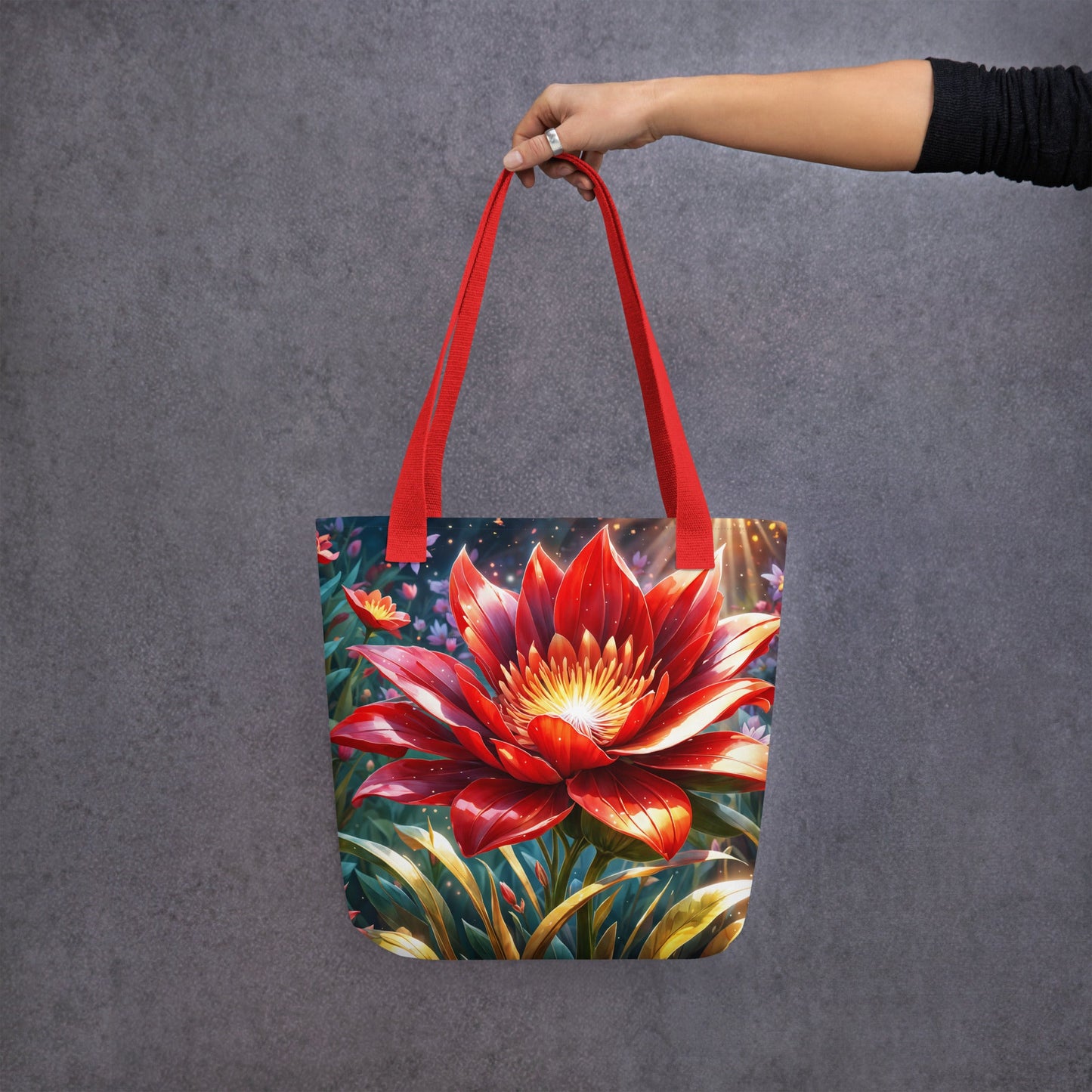 Red Flower Tote Bag - Tote Bags - Discovery Co.