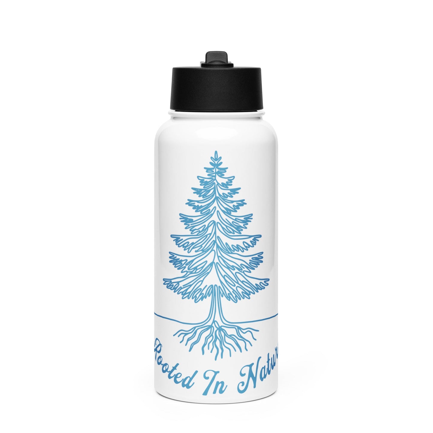 Rooted In Nature II Stainless Steel Water Bottle With Straw Lid - Stainless Steel Water Bottle With Straw Lid - Discovery Co.