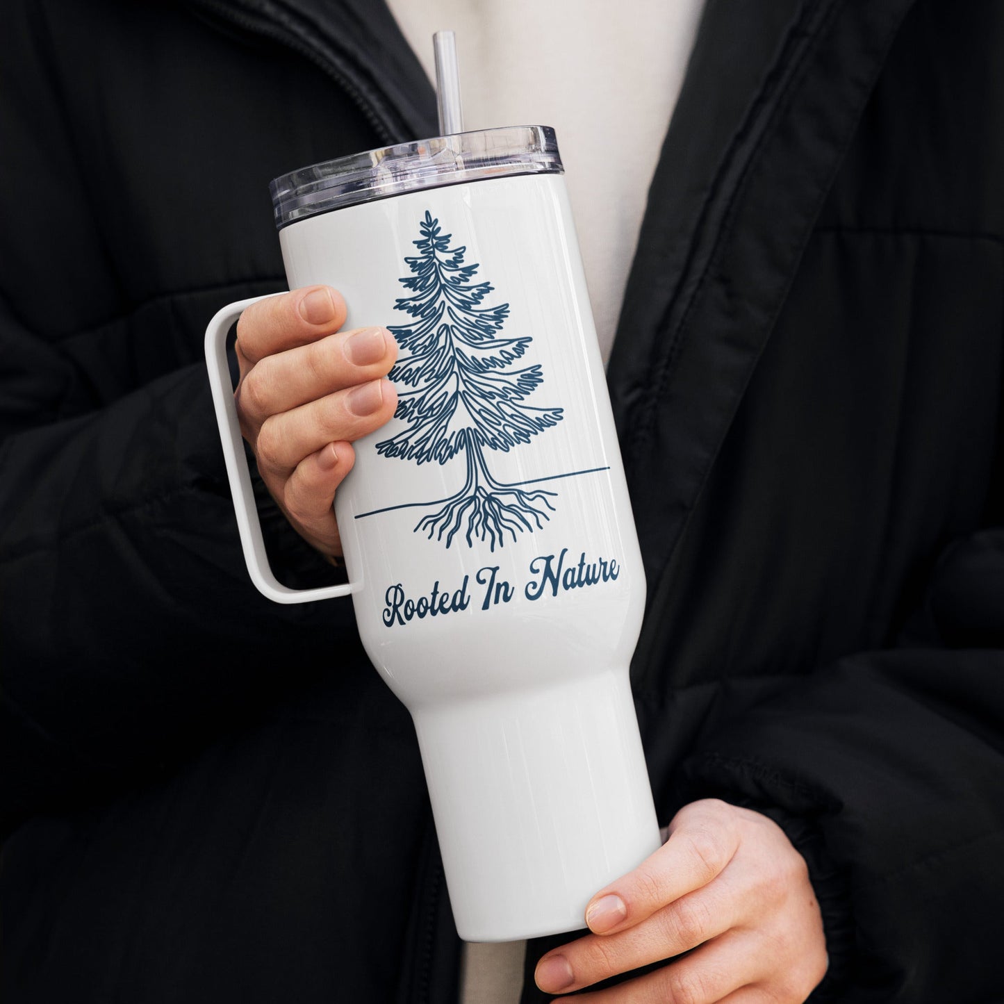 Rooted In Nature Travel Mug With Handle (25 oz and 40 oz) - Travel Mug - Discovery Co.