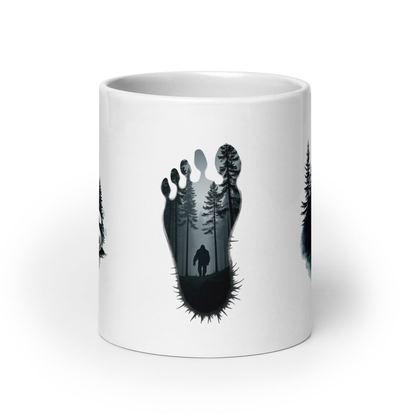 Sasquatch Watching Among The Trees White Glossy Mug (11 oz, 15 oz, 20 oz) - Mugs - Discovery Co.