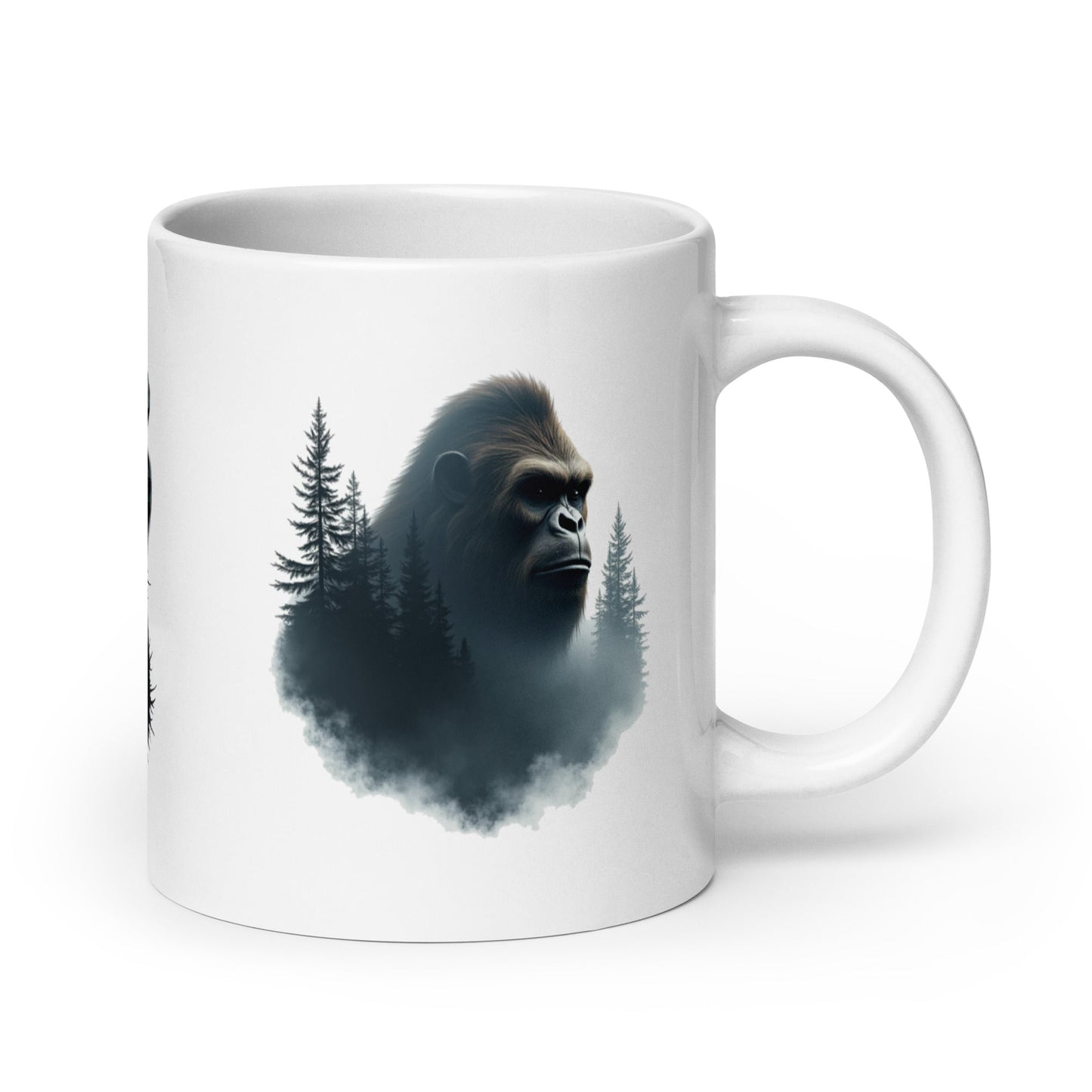 Sasquatch Watching Among The Trees White Glossy Mug (11 oz, 15 oz, 20 oz) - Mugs - Discovery Co.