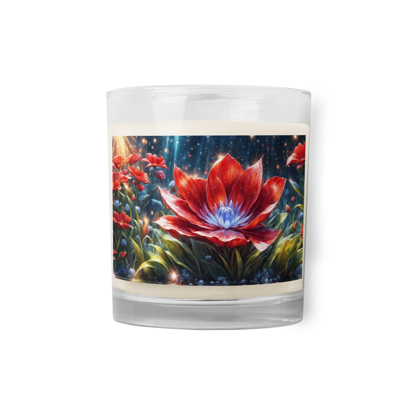 Scarlet Flower Glass Jar Soy Wax Candle - Candles - Discovery Co.