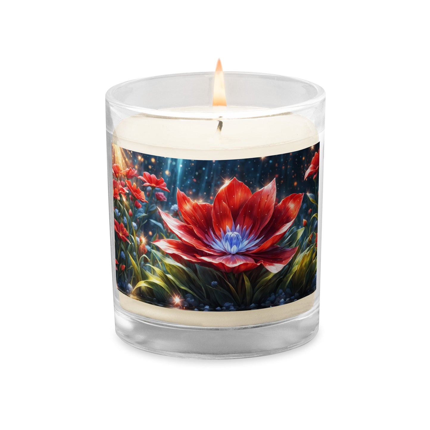 Scarlet Flower Glass Jar Soy Wax Candle - Candles - Discovery Co.