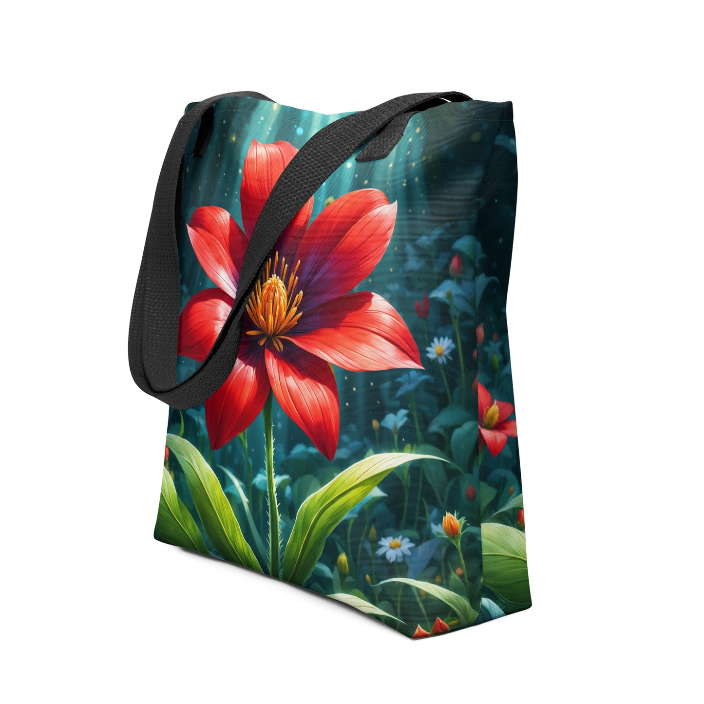 Scarlet Flower II Tote Bag - Tote Bags - Discovery Co.