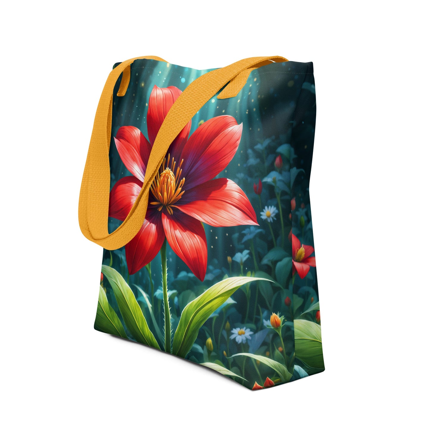 Scarlet Flower II Tote Bag - Tote Bags - Discovery Co.
