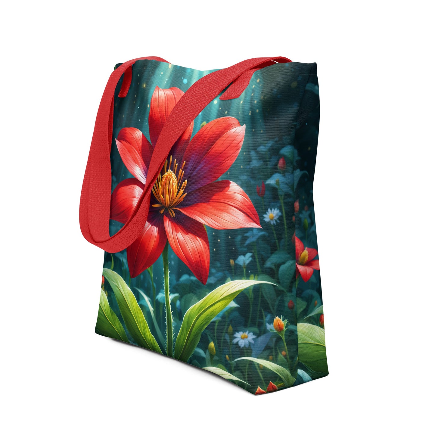 Scarlet Flower II Tote Bag - Tote Bags - Discovery Co.