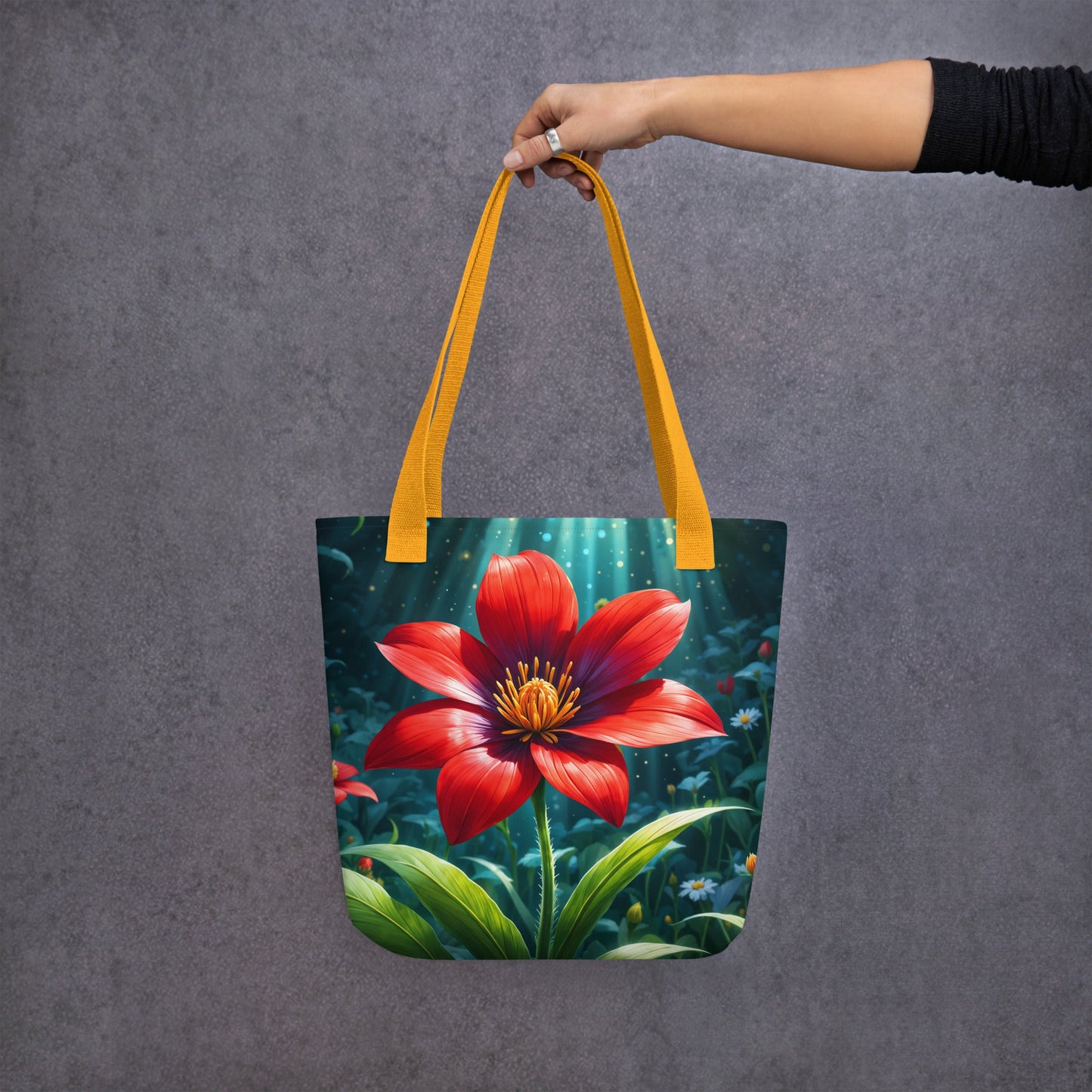 Scarlet Flower II Tote Bag - Tote Bags - Discovery Co.