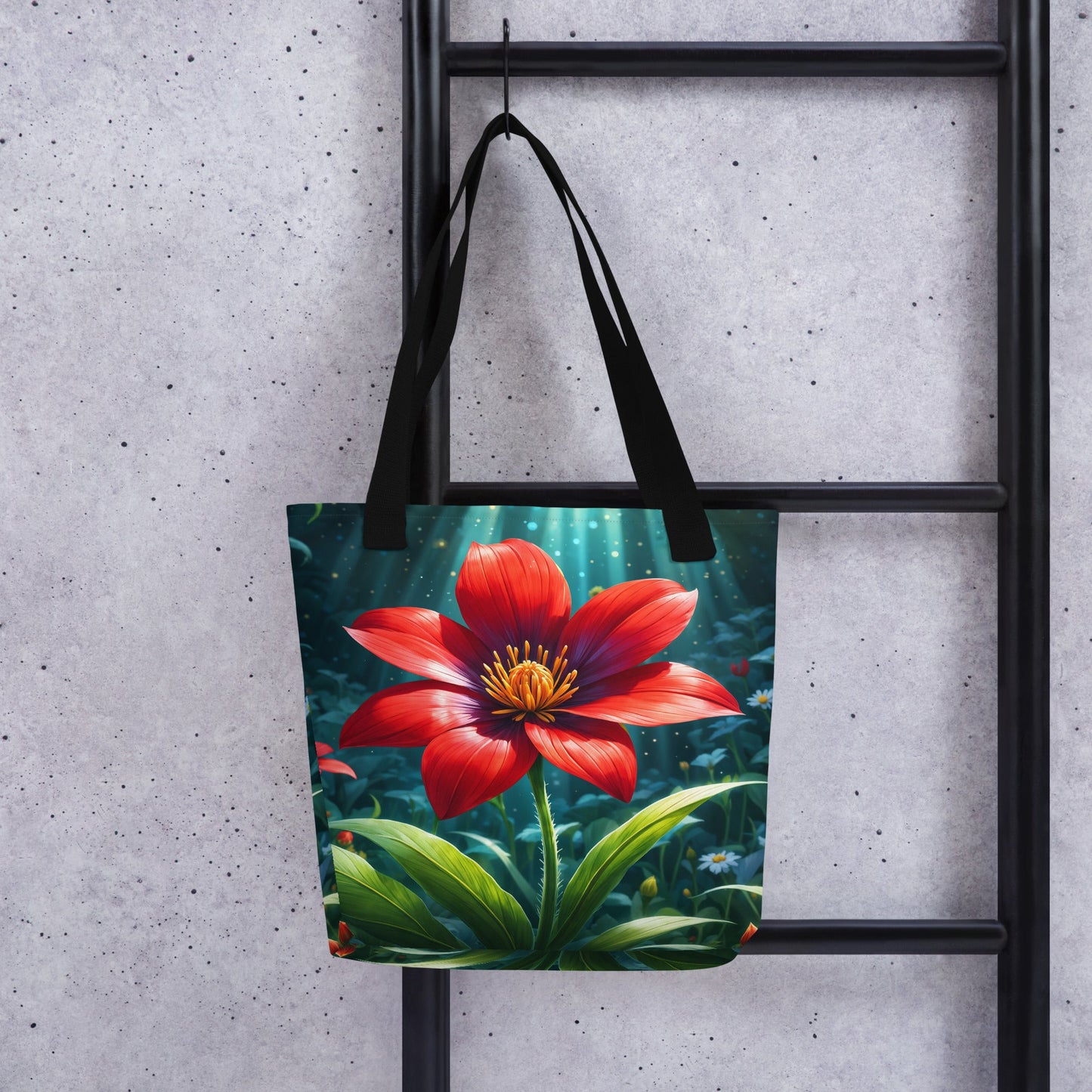 Scarlet Flower II Tote Bag - Tote Bags - Discovery Co.