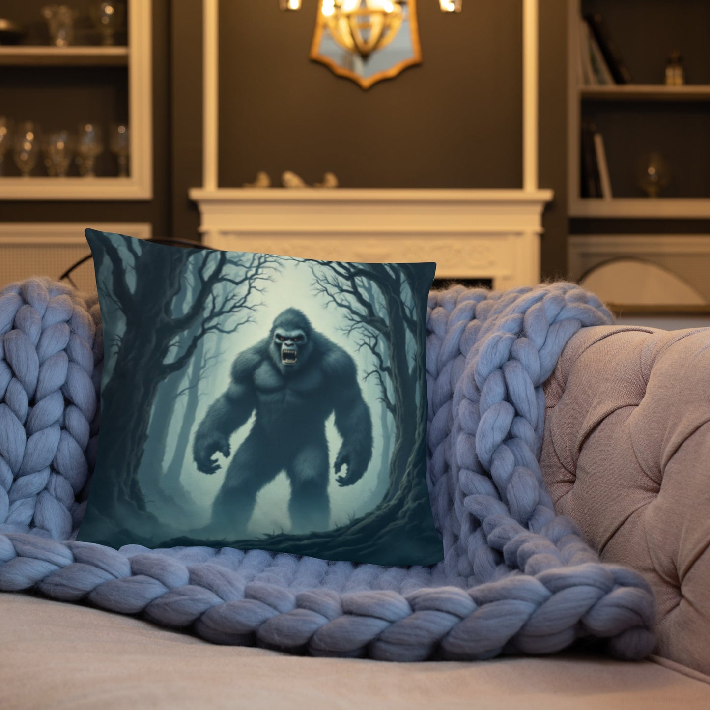 Scary Bigfoot Basic Pillow - Pillows - Discovery Co.