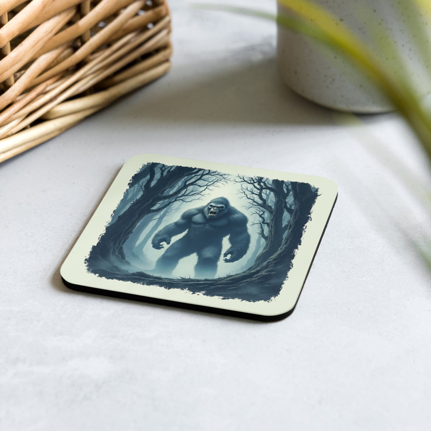 Scary Bigfoot Cork - Back Coaster - Coasters - Discovery Co.