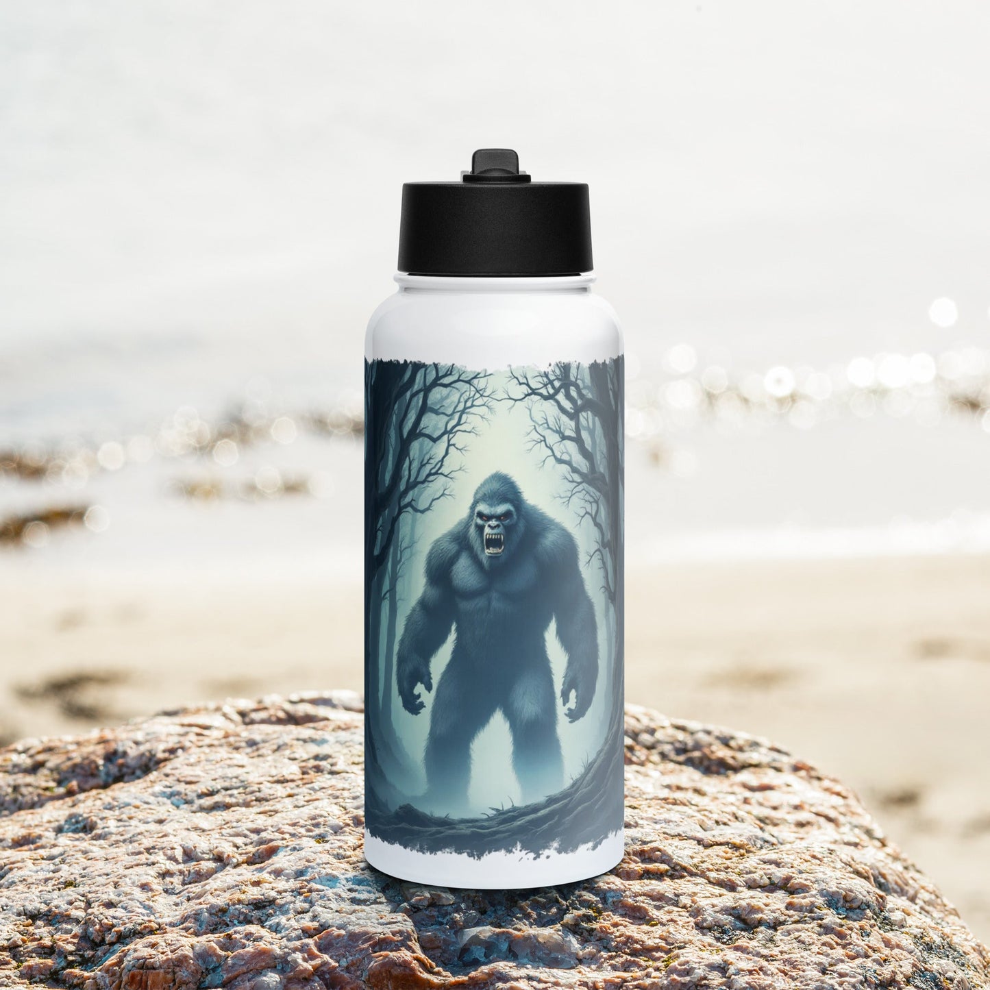 Scary Bigfoot Stainless Steel Water Bottle With Straw Lid - Stainless Steel Water Bottle With Straw Lid - Discovery Co.