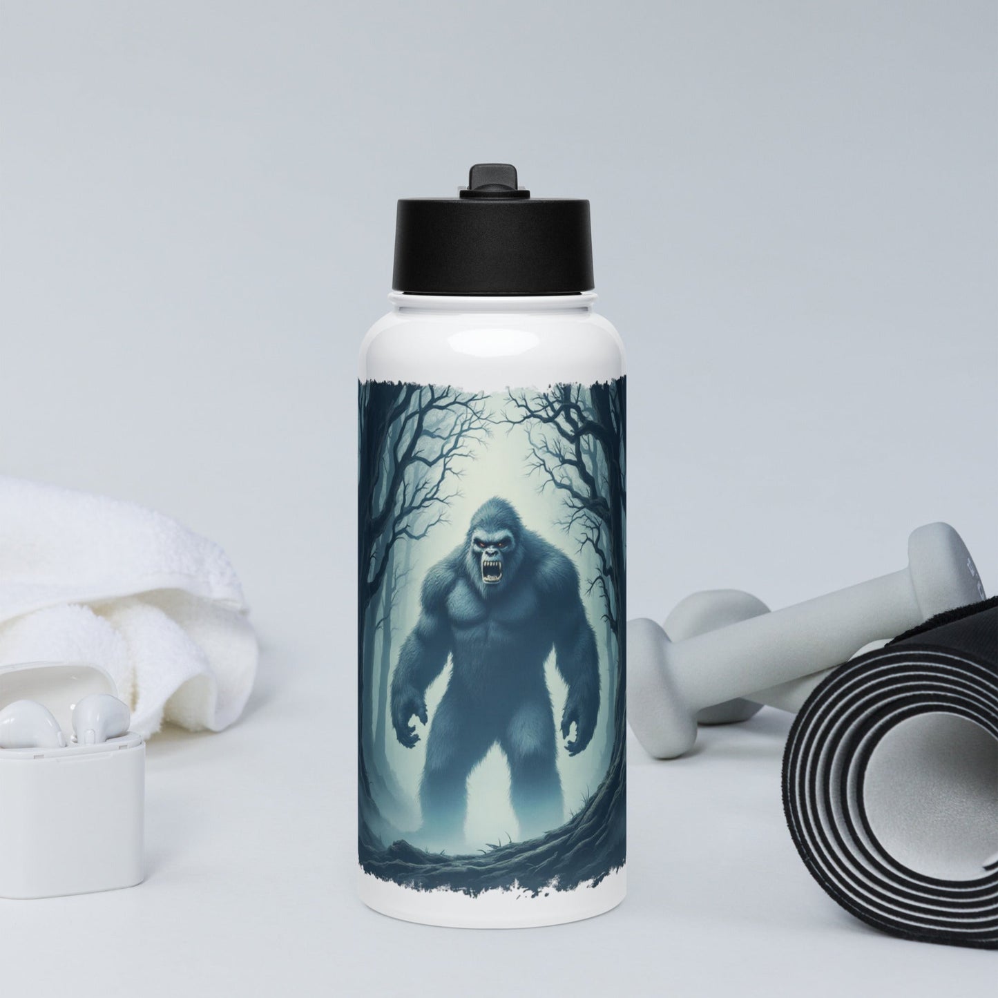 Scary Bigfoot Stainless Steel Water Bottle With Straw Lid - Stainless Steel Water Bottle With Straw Lid - Discovery Co.