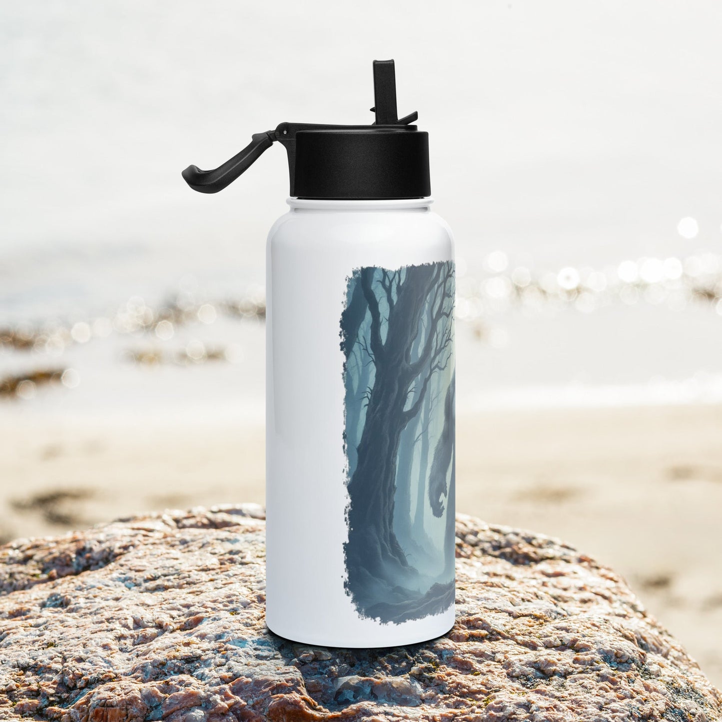 Scary Bigfoot Stainless Steel Water Bottle With Straw Lid - Stainless Steel Water Bottle With Straw Lid - Discovery Co.