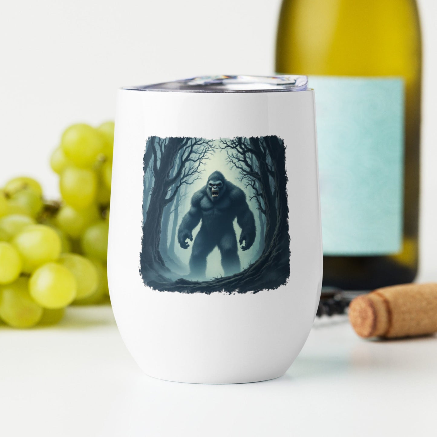 Scary Bigfoot Stainless Steel Wine Tumbler - Steel Tumbler - Discovery Co.
