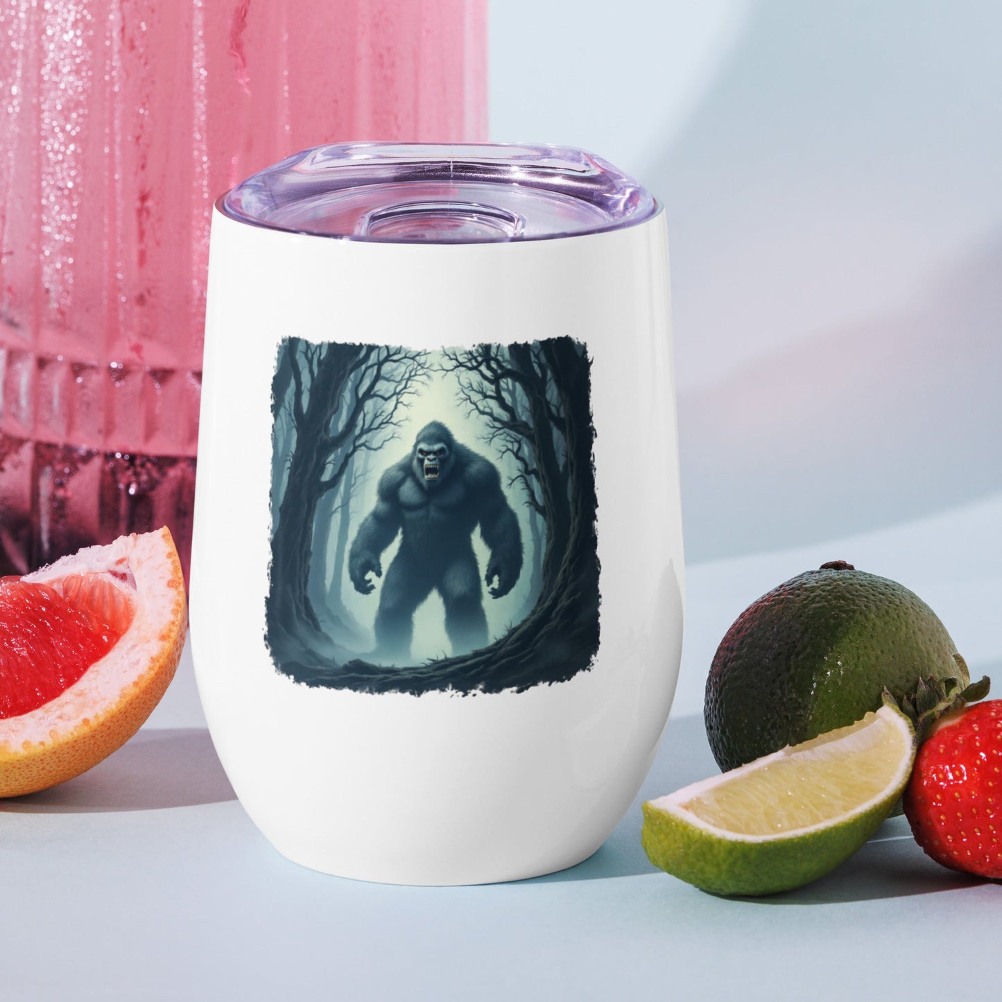 Scary Bigfoot Stainless Steel Wine Tumbler - Steel Tumbler - Discovery Co.