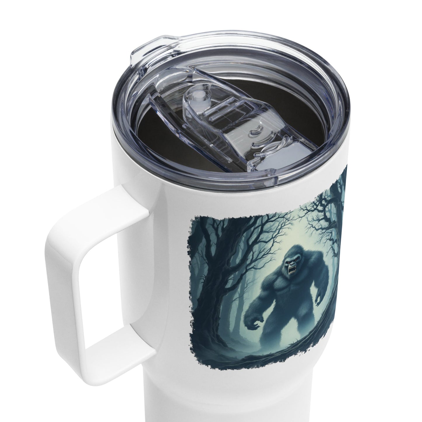 Scary Bigfoot Travel Mug With Handle (25 oz and 40 oz) - Travel Mug - Discovery Co.