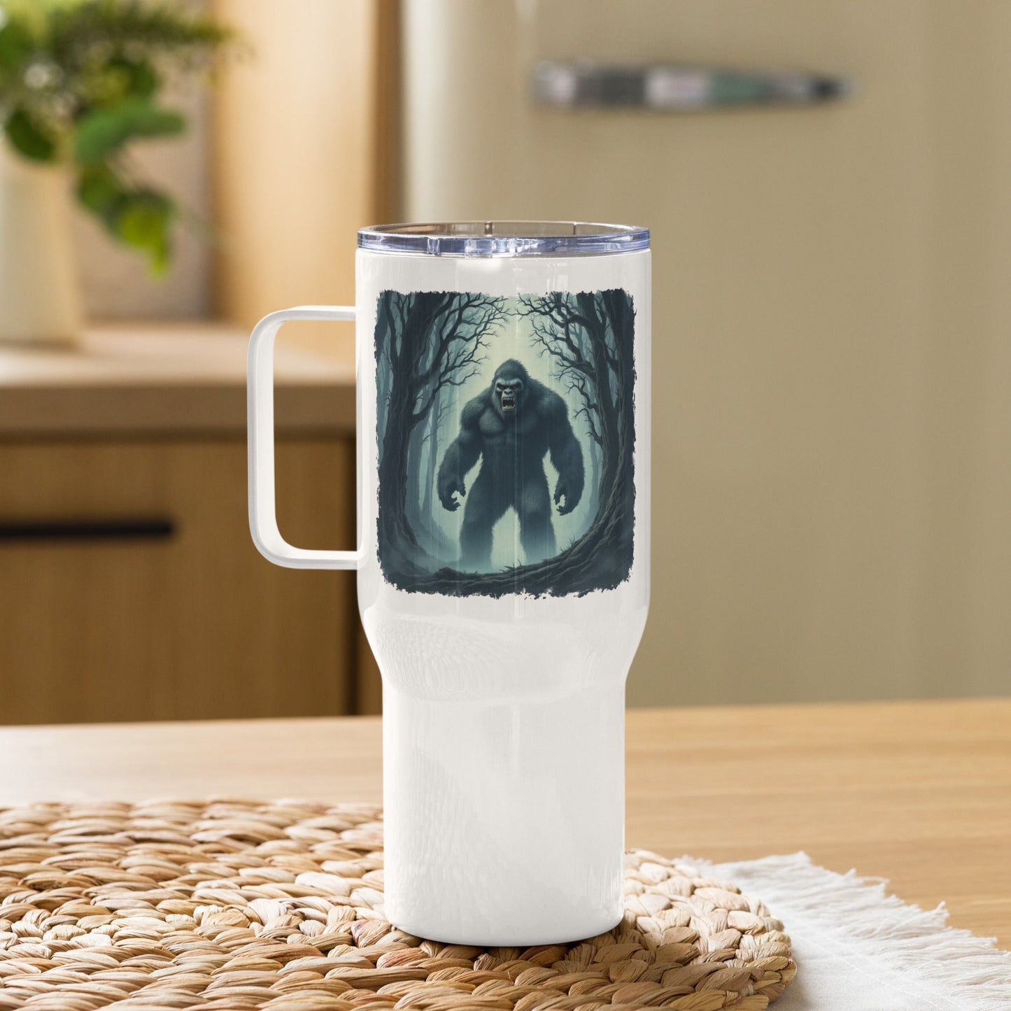 Scary Bigfoot Travel Mug With Handle (25 oz and 40 oz) - Travel Mug - Discovery Co.