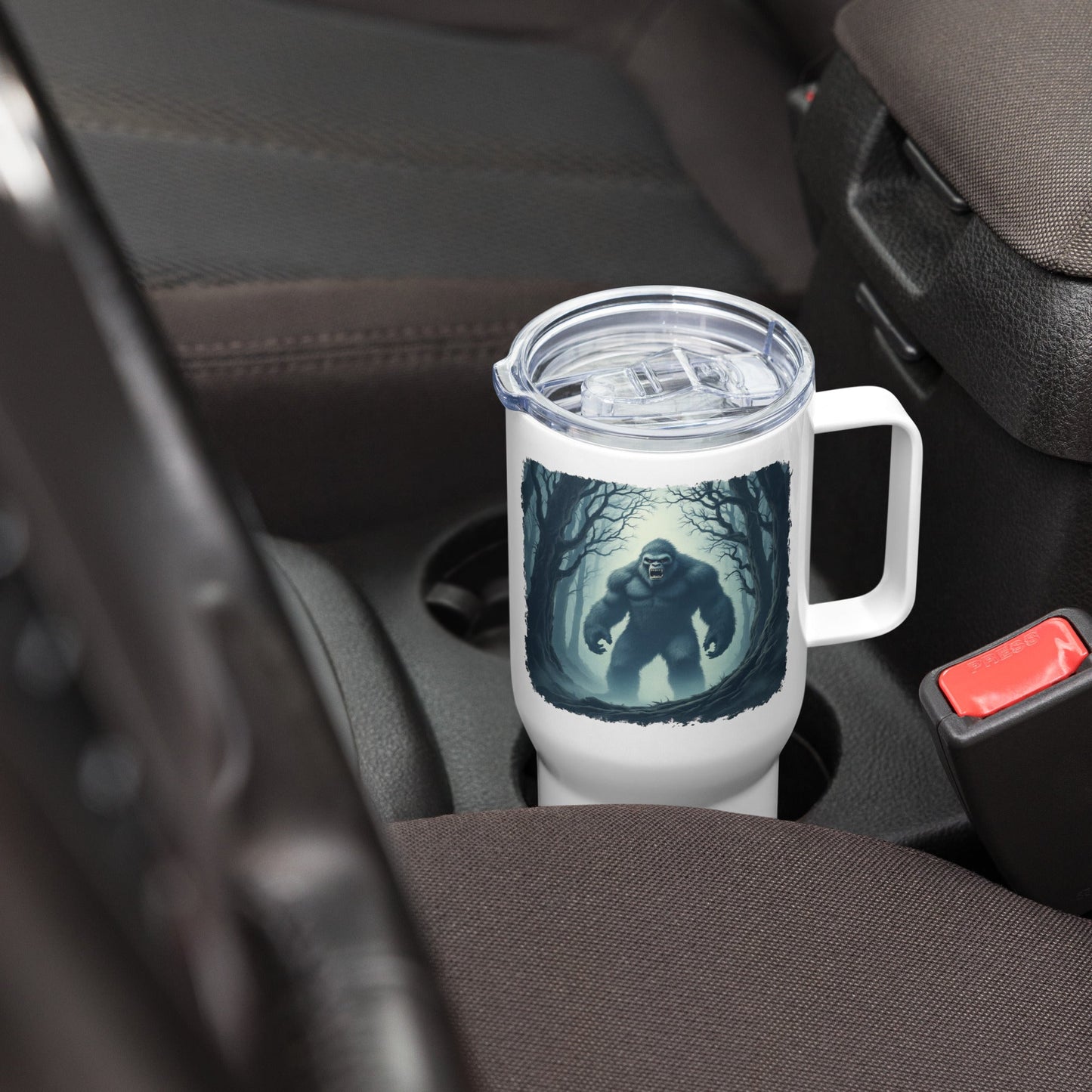 Scary Bigfoot Travel Mug With Handle (25 oz and 40 oz) - Travel Mug - Discovery Co.