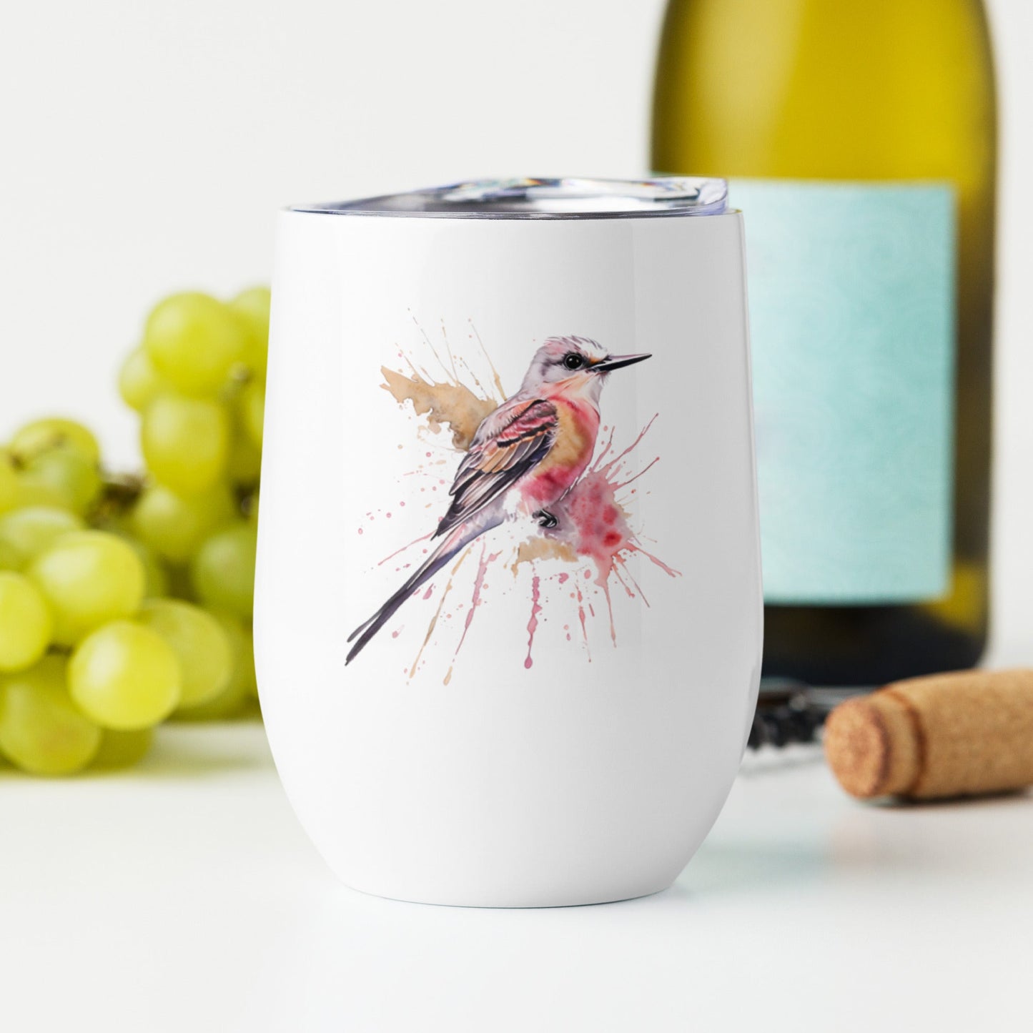 Scissor - Tailed Flycatcher Stainless Steel Wine Tumbler - Steel Tumbler - Discovery Co.