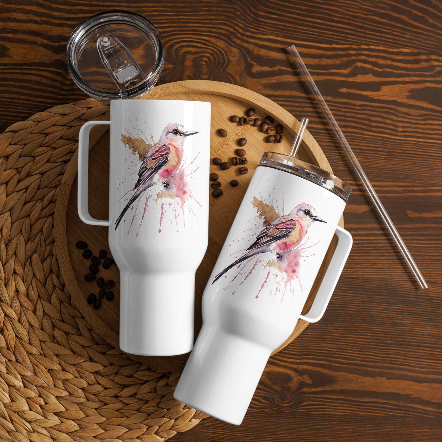 Scissor - Tailed Flycatcher Travel Mug With Handle (25 oz and 40 oz) - Travel Mug - Discovery Co.