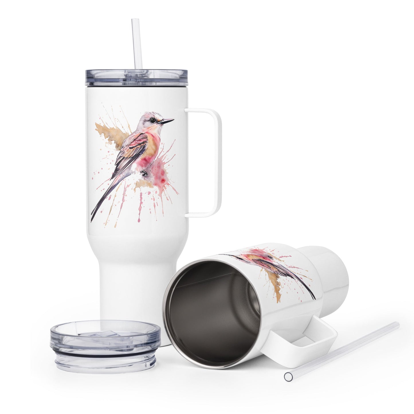 Scissor - Tailed Flycatcher Travel Mug With Handle (25 oz and 40 oz) - Travel Mug - Discovery Co.