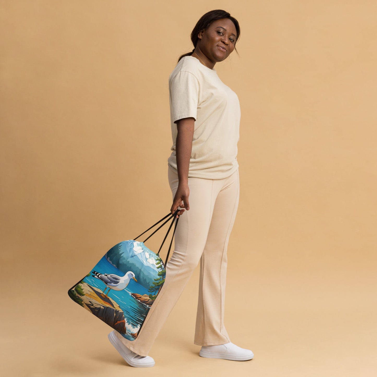Seagull By The Bay Drawstring Bag - Drawstring Bag - Discovery Co.