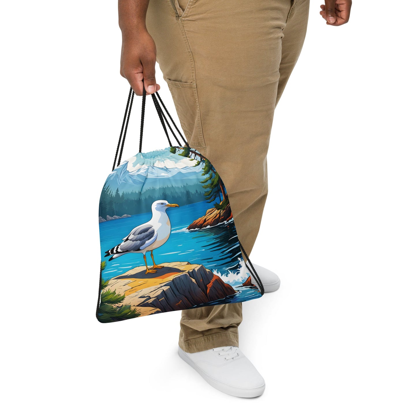 Seagull By The Bay Drawstring Bag - Drawstring Bag - Discovery Co.
