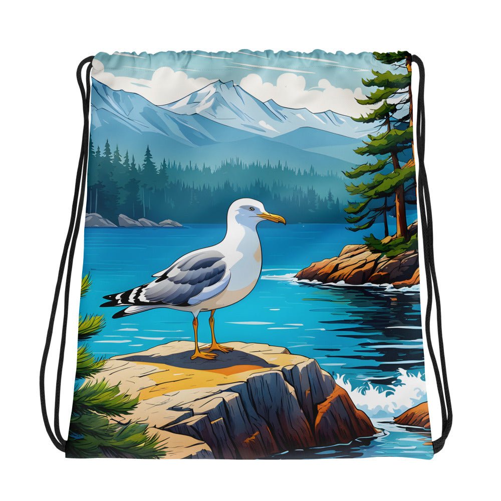 Seagull By The Bay Drawstring Bag - Drawstring Bag - Discovery Co.