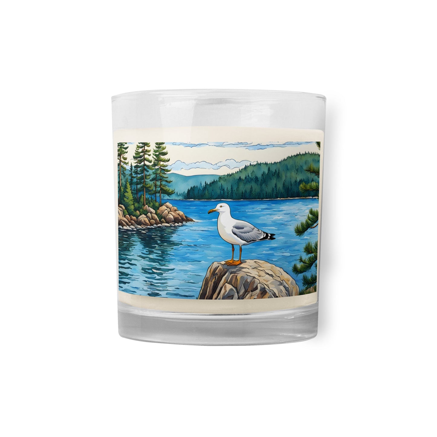 Seagull On A Rock Glass Jar Soy Wax Candle - Candles - Discovery Co.
