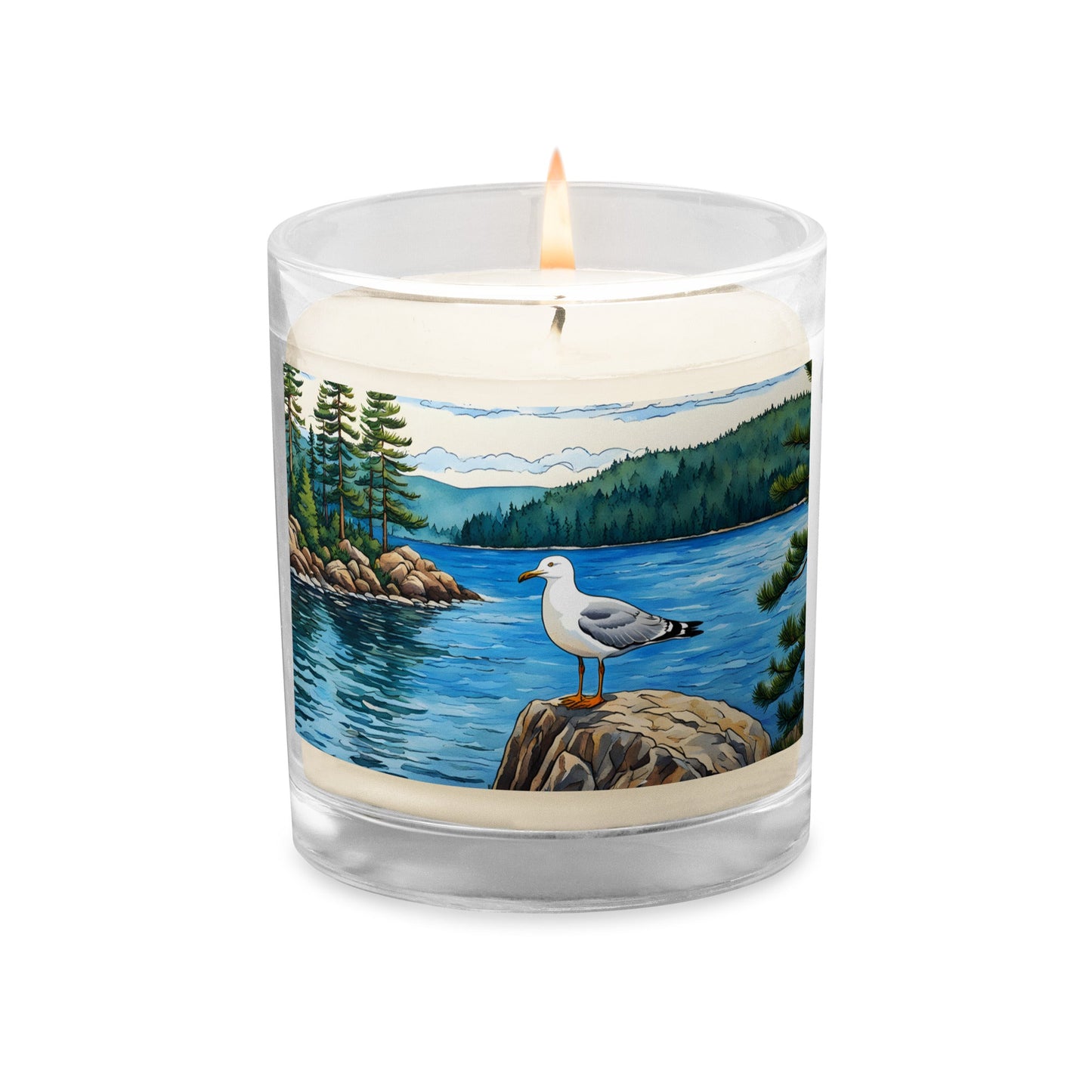 Seagull On A Rock Glass Jar Soy Wax Candle - Candles - Discovery Co.