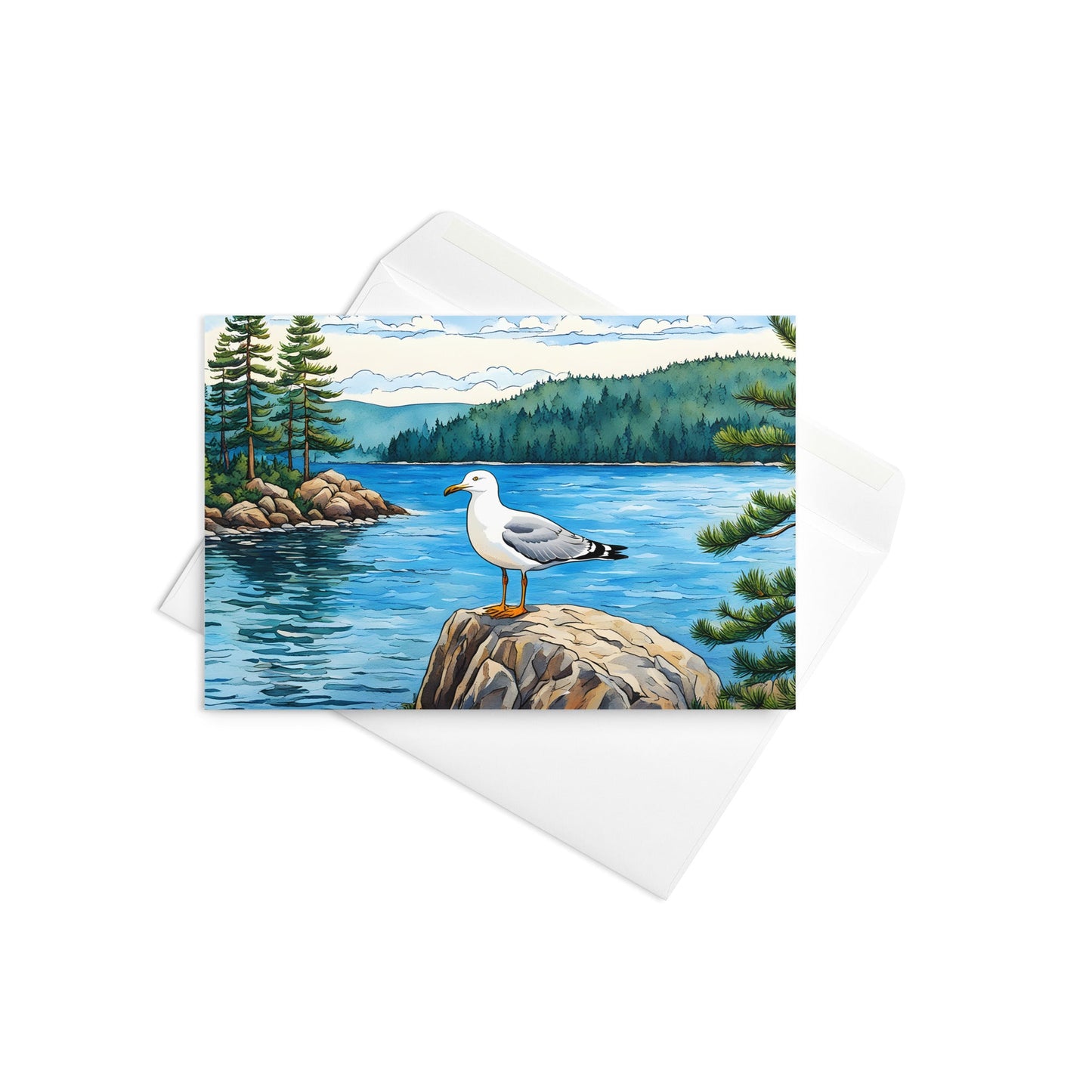 Seagull On A Rock Greeting Card - Greeting Card - Discovery Co.