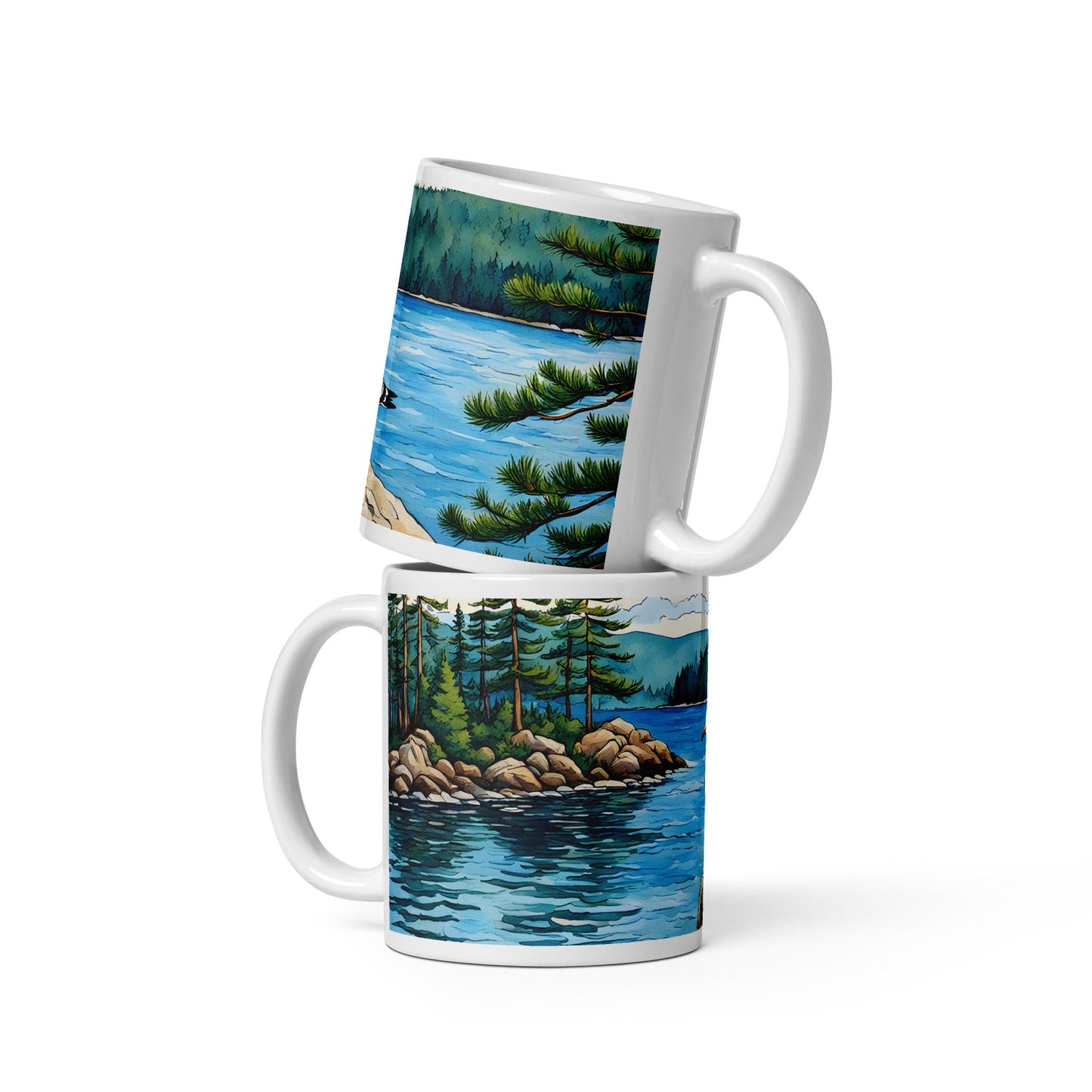 Seagull On A Rock White Glossy Mug - Mugs - Discovery Co.