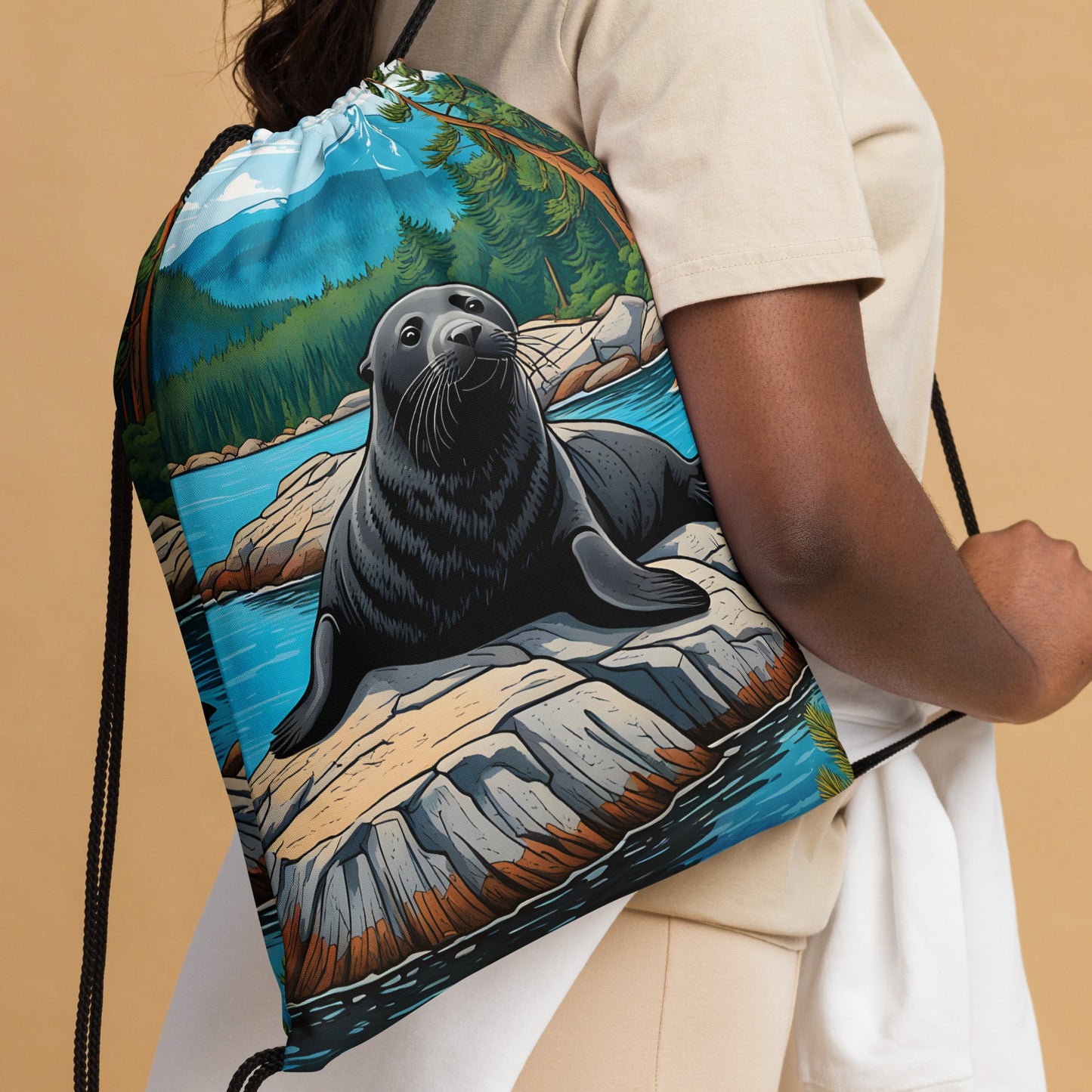 Seal Drawstring Bag - Drawstring Bag - Discovery Co.