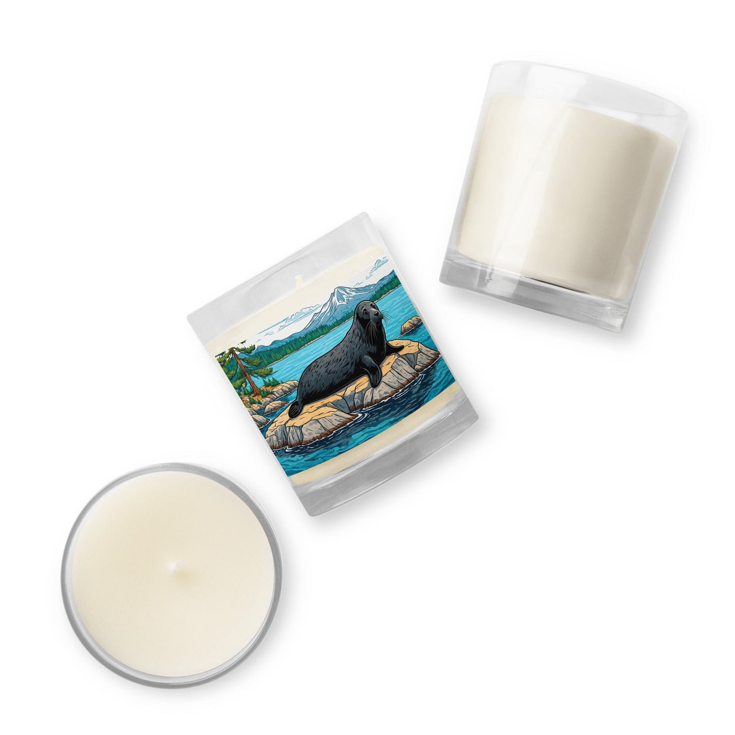 Seal On A Rock Glass Jar Soy Wax Candle - Candles - Discovery Co.