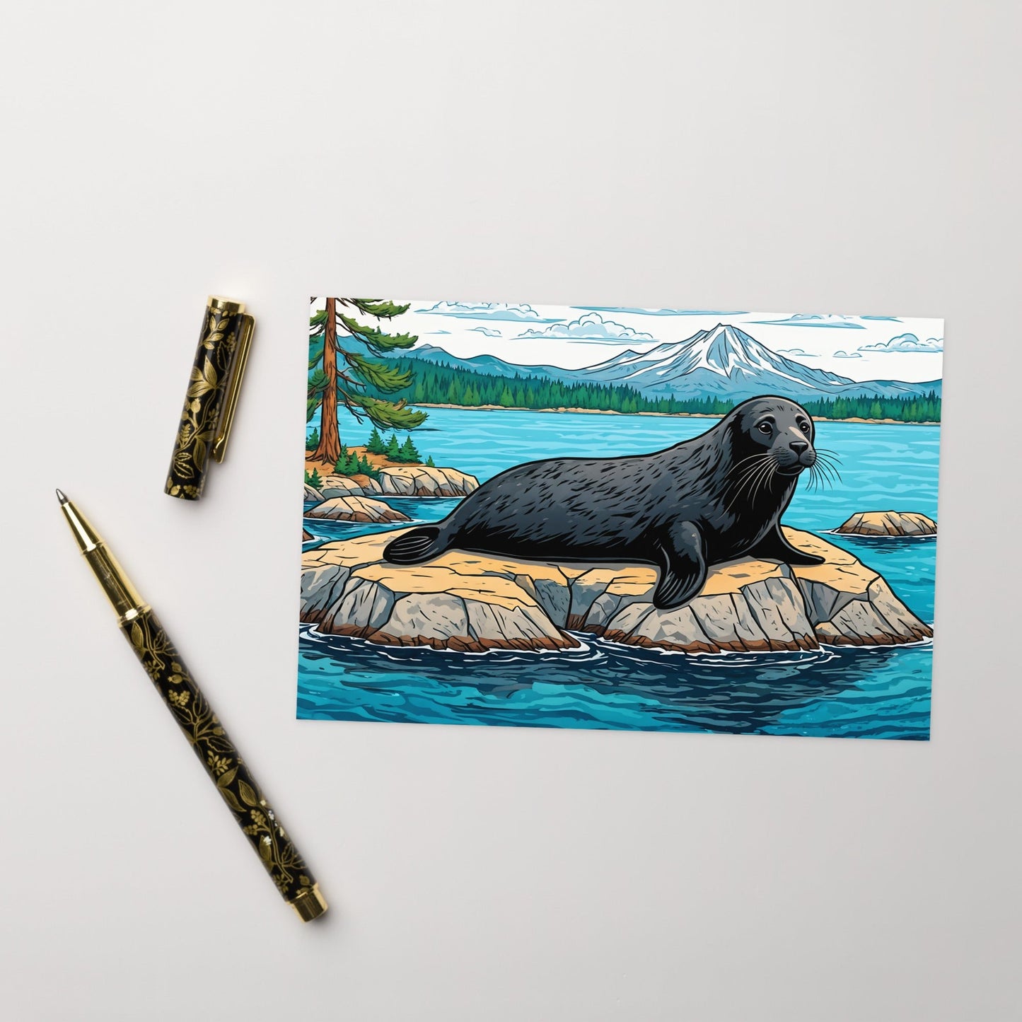 Seal On A Rock Greeting Card - Greeting Card - Discovery Co.
