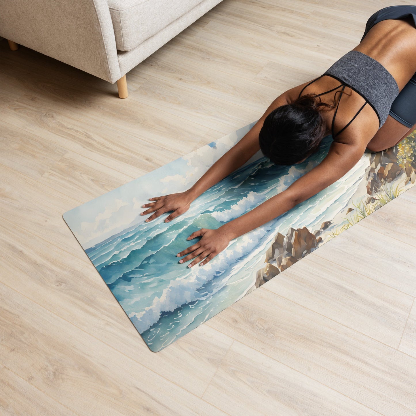 Seashore Watercolor Yoga Mat - Yoga Mat - Discovery Co.